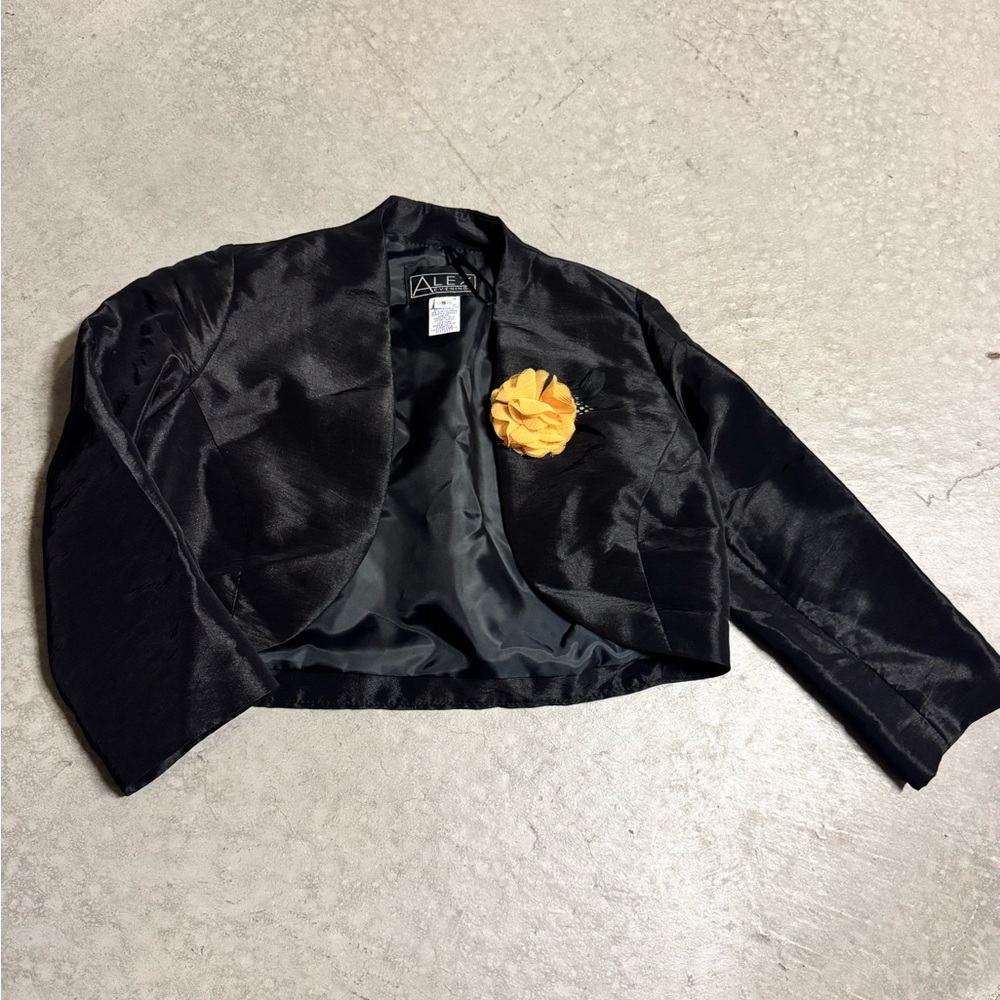 Alex Evenings Black Blazer with Gold Detail